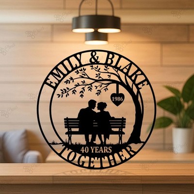 Custom Anniversary Metal Sign 20th 30th 40th 50th Gift for Couple Decor