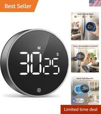 Digital Magnetic Kitchen Timer Stopwatch with LED Display, Space Gray Up ...