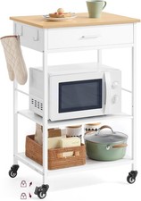 Kitchen Rolling Island Mobile Kitchen Cart with Storage on Wheels Utility Cart