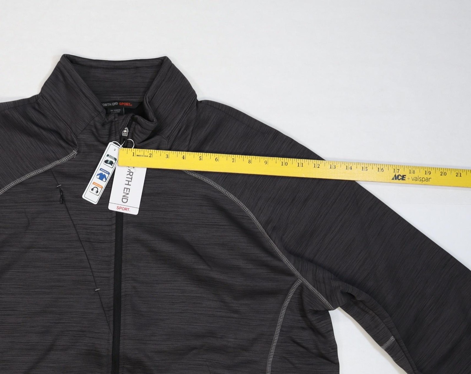 North End Sport Jacket Mens 2XL Carbon Black Full Zip Softshell Fleece 88697