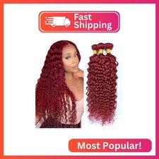 Red Bundles Human Hair Vinmdonm 99J Water Wave 3 Bundles 22 24 26 inch 150g Burg