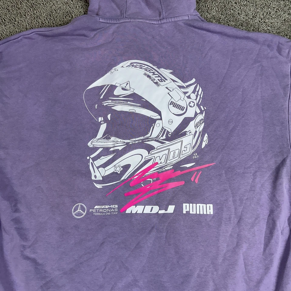 Sudadera con capucha Mercedes-AMG Petronas para hombre XL púrpura F1 carreras Mad Dog Jones Foruma 1 Foto 3 de 4