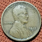 1913 S Lincoln Wheat Cent 1C Bronze Coin VG/F Low Mintage Semi-Key Date