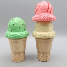 Melissa Doug Ice Cream Cone Replacement Magnetic Wooden Cones Set Lot Toy