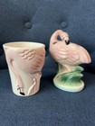 1950's Ceramic Pink Flamingo Bathroom Decor Cup/Toothbrush Holders, Japan
