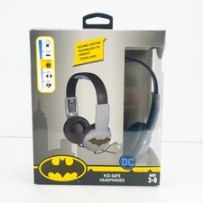DC Batman Kid Safe Headphones Volume Limiting Wired 3.5mm Ages 3-9 School New