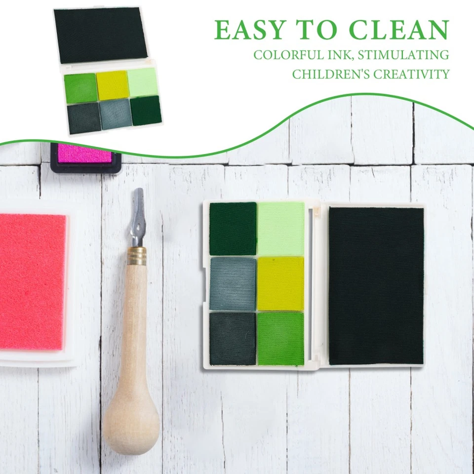  Color Ink Pad Office Child Multi-function Inkpad Pads for Crafting - Image 2 of 4