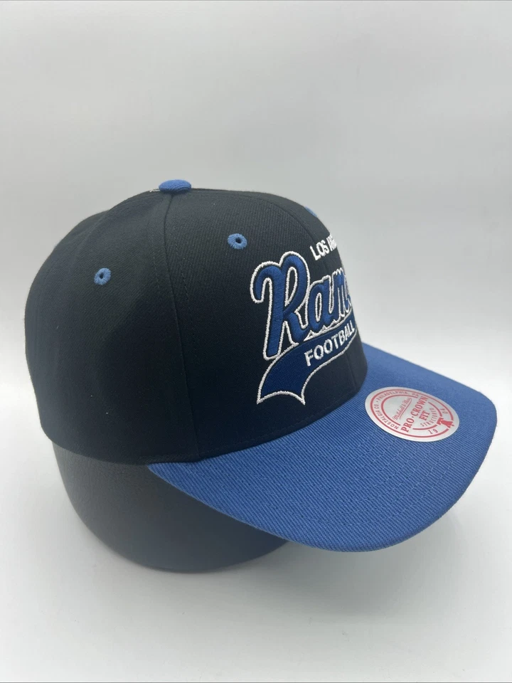 Gorra de los Rams de Los Ángeles Mitchell Ness "Blocksweep" Pro Crown Snapback Cap H75 Foto 3 de 4