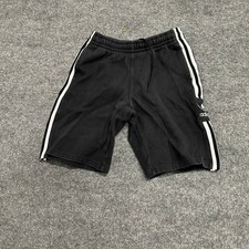 Adidas Shorts Mens Size S Black Three Stripe Trefoil Fleece Athletic Casual