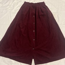 Vintage Fritzi Sport Red Button Up Skirt Pleated Sz M Cozy Cottage Whimsy