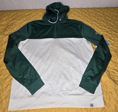 Boston Common Golf TGL Hooded 1/4 Zip Pullover Men s Medium Green White New