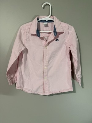 LC Waikiki Boys Pink Cotton Button-Up Long Sleeve Collared Shirt Bicycle 24-36m
