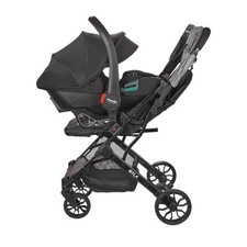 NANIA - Poussette combinée 2-en-1 avec siege auto Rimini - MYLA - 4 roues - Noir
