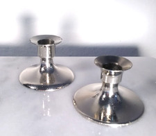 Miniatur Kerzenst&auml;nder Paar 2x Leuchter versilbert Art Deco Mid Century Vintage