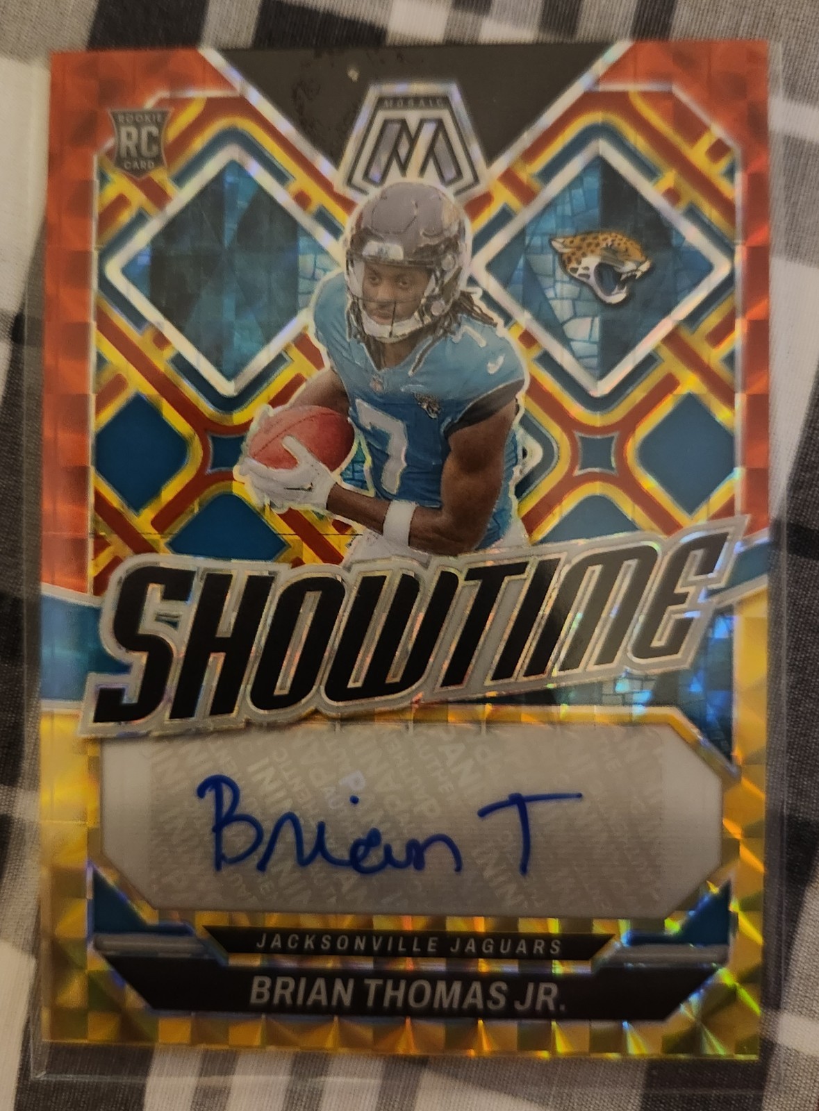 2024 Mosaic Brian Thomas Jr. Showtime Auto RC Fusion Red Yellow SS-BTJ