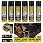 6 x Underbody Seal Black Spray Can 400ml For Car Protection, Rustproof Paint