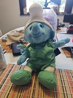 Build A Bear  Doctor Smurf Plush Stuffed Toy 2011 Retired Blue Friend Clumsy 16''