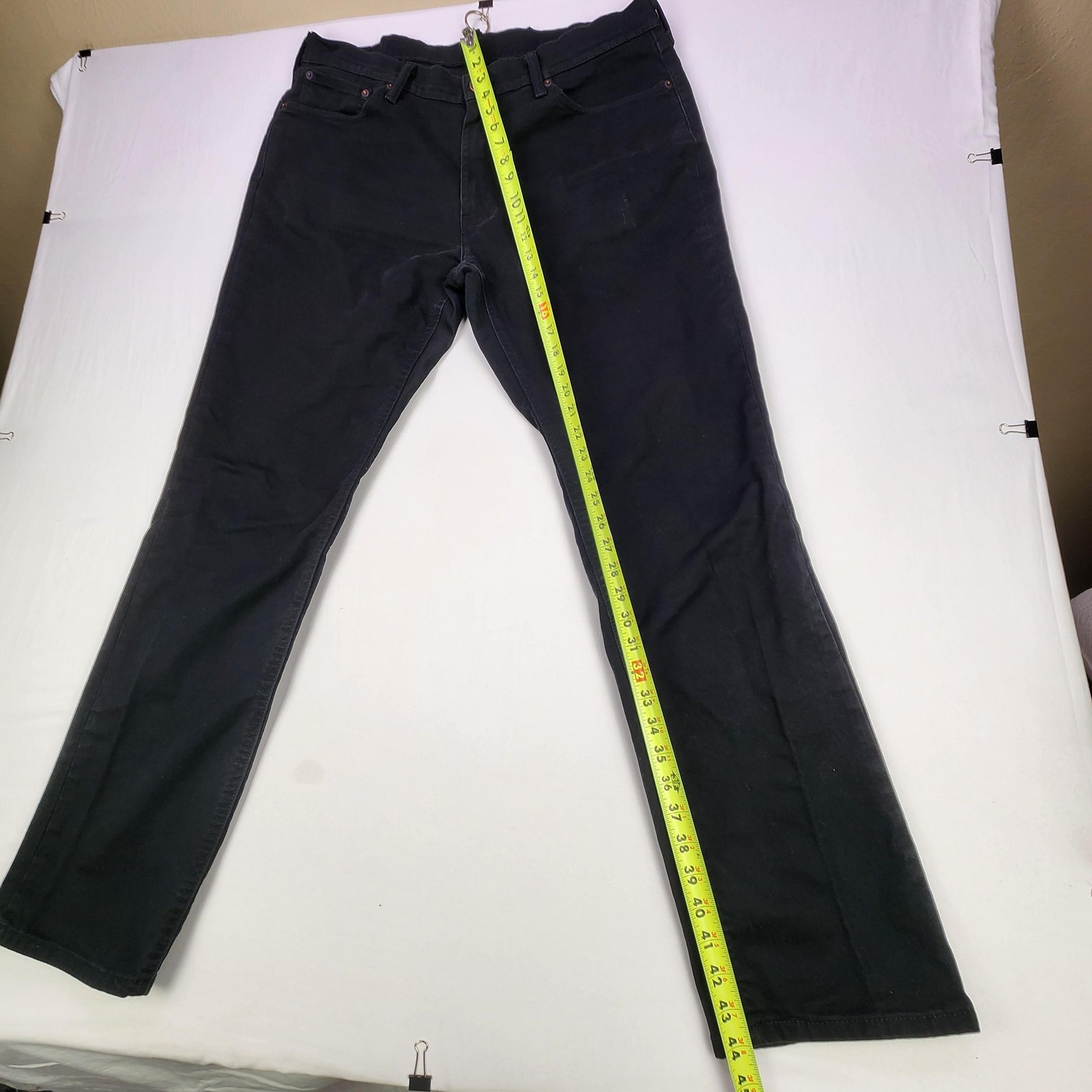 Levis 541 Jeans Mens 36x34 Black Dark Wash Athletic Taper Stretch Denim Pants thumbnail 5