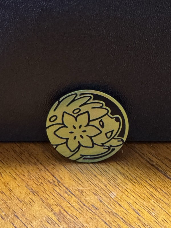 Pokémon Shaymin Flip Coin CCG Token Pokémon TCG Green/Black Embossed 1.2in