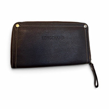 Longchamp Black Zip-Around Wallet