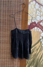 Isabel Marant Black Ramie Square Sleeveless Top Size 34