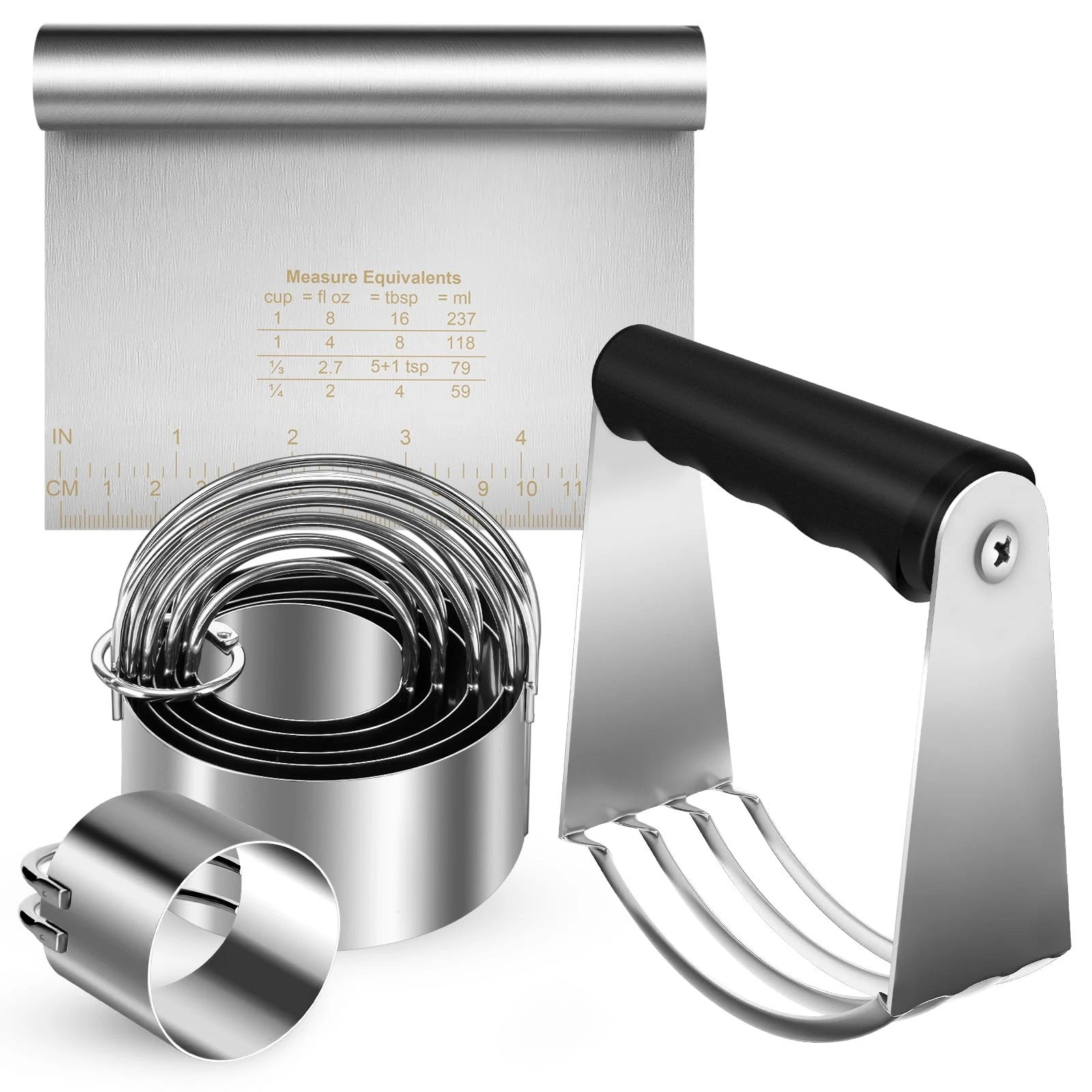Stainless Steel Biscuit 7.87 x 6.1 x inches, 3 Pcs Pastry Cutter Set