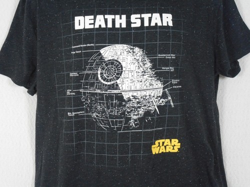 Star Wars Death Star Black Short Sleeve Cotton Shirt Size Large - Picture 2 of 4