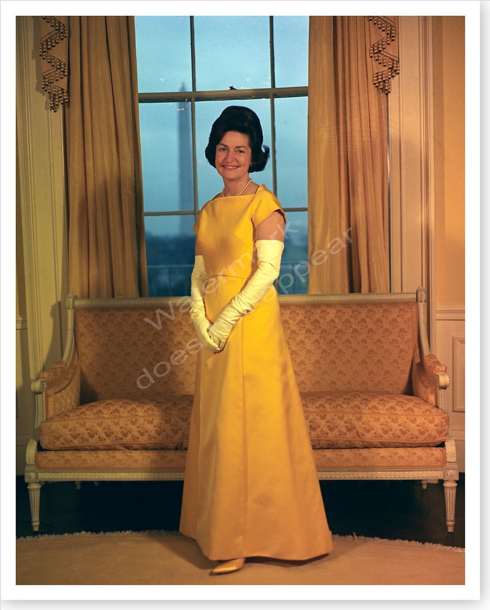 Lady Bird Johnson In Her 1965 Inaugural Gown x 10 Silver Halide