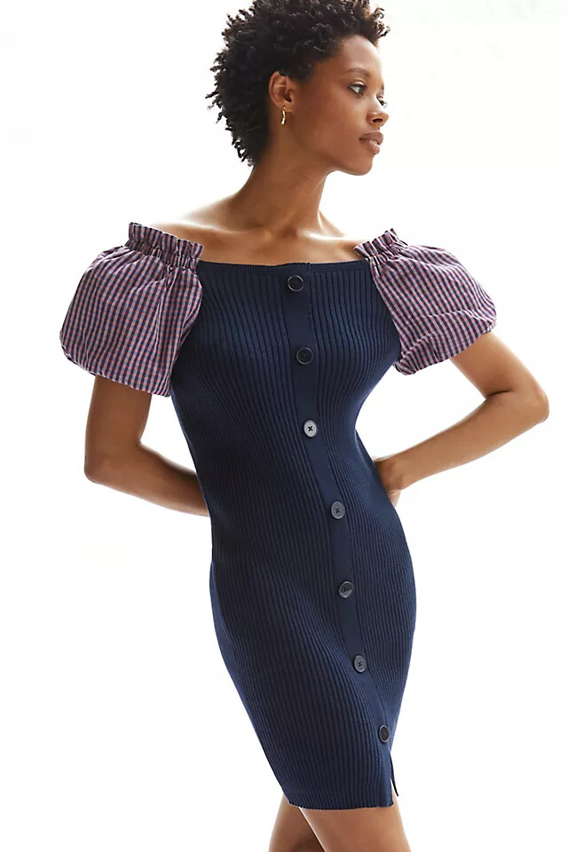NWT ANTHROPOLOGIE MAEVE PUFF-SLEEVED MINI DRESS- SIZE SMALL | eBay