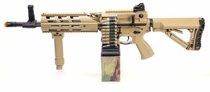 G G Cm16 Lmg Airsoft Rifle Toy Tan Ebay