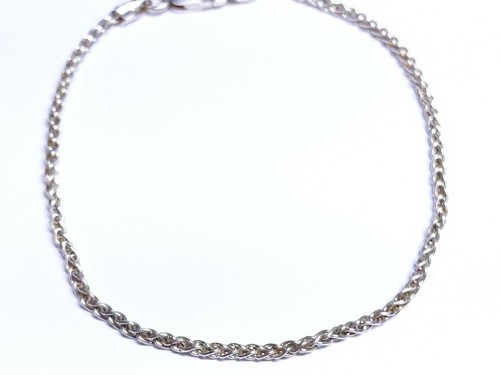 Beautiful 925 Sterling Silver Wheat Link Bracelet DY Style Italy 7" 3 gram 1.7mm - Picture 2 of 7