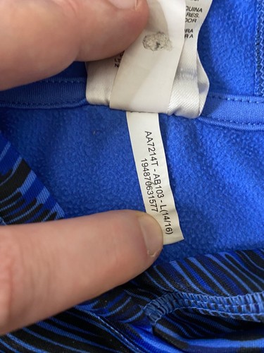 Boys Large Hoodie Adidas Blue and Black Big Logo Long Sleeve Front Pocket - Picture 14 of 14