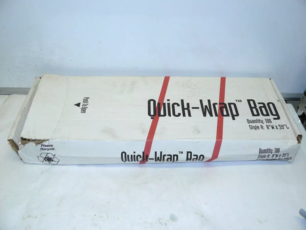 Quick Wrap Bag Style A Long Poly Mailer 8 W x 39 L Blueprints Red (100  QTY)