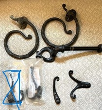 UMBRA6 PC Hammered wrought Iron Metal Rustic Bathroom Towel Paper Holder Hook