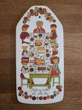 Vintage Figgjo Flint Turi Norway Folklore Trivet Cheese Board Wall Plate MCM