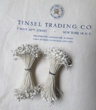 2 bu Vintage/Antique White Stamens 220 Double Head Stems Millinery UNUSED