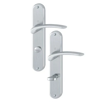 Poignées sur plaques condamnation - aluminium chrome satin - ibiza HOPPE