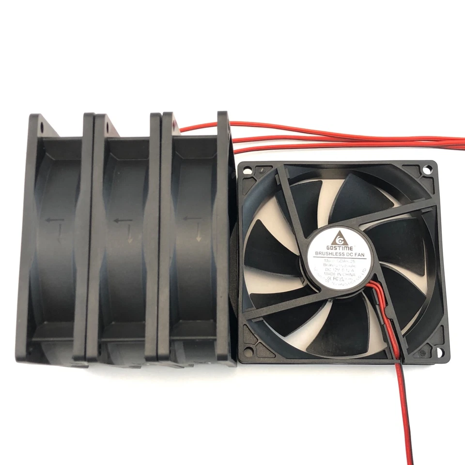 GDSTIME 92mm 9225 12v DC Cooling Fan Computer Case 2-Pin 92mmx92mmx25mm 2-Pack - Image 4 of 4