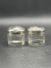 Antique Sterling Silver Dressing Vanity Jars Birmingham 1911 Boots Pure Drug Co