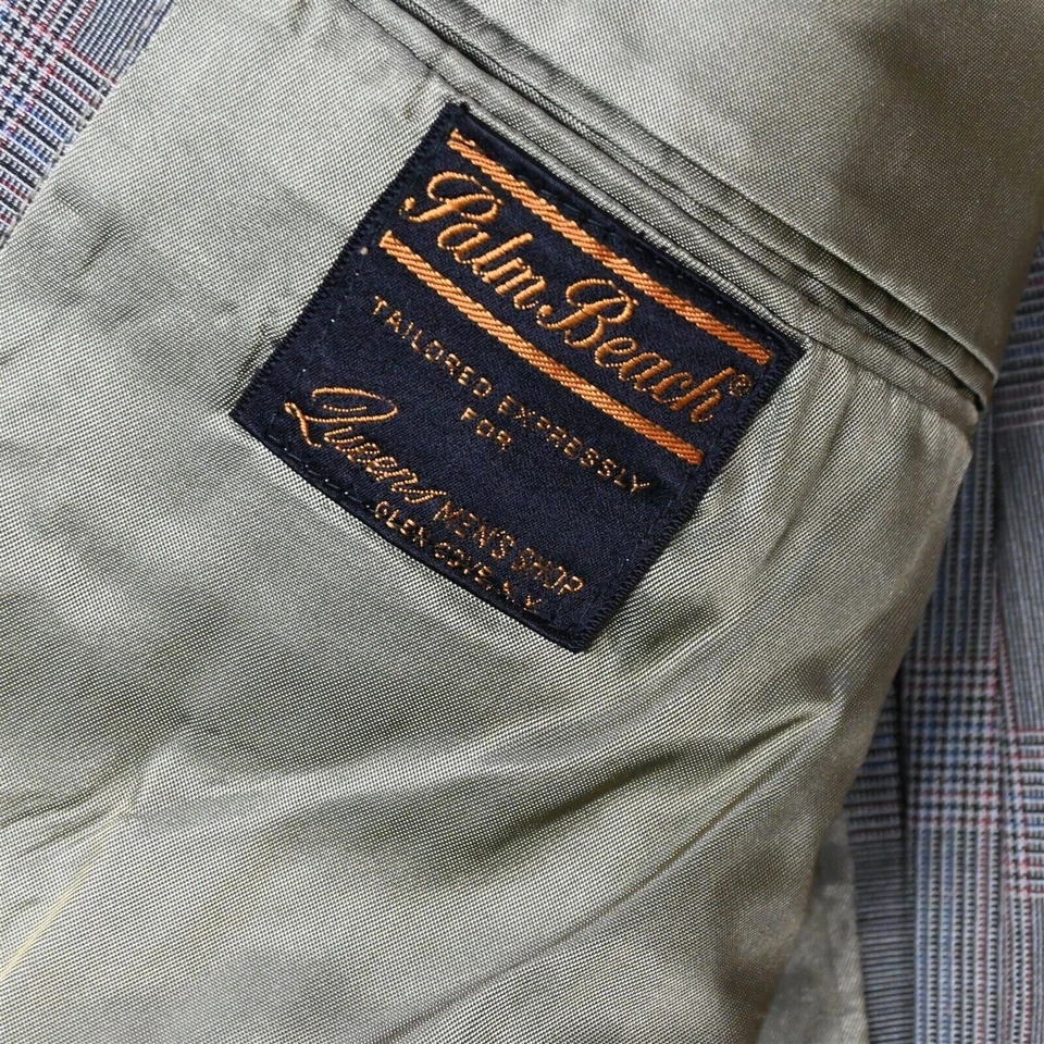 Blazer Abrigo Deportivo Chaqueta De Colección Palm Beach 44R Verde A Cuadros Años 60 70 Foto 4 de 4