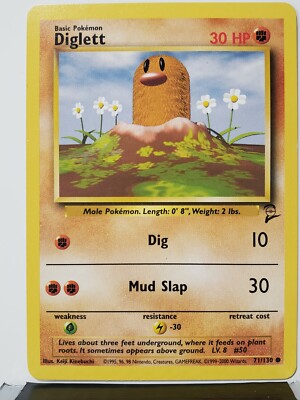 Diglett 71/130 - VLP / NM - Base Set 2 Pokemon Card - $2 Combined