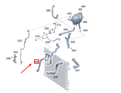 MERCEDES-BENZ GLE W167 Coolant Filling Hose Pipe A1675014804 NEW  