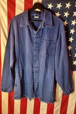 Reformation Brand Chore Jacket Blue Herringbone Twill Vintage Repurpose Gulag