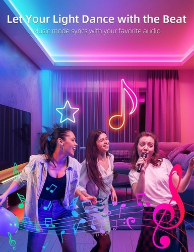 RGB Neon LED Strip Lights, 16.4Ft Led Neon Rope Lights with App Remote Contro... - Picture 4 of 8