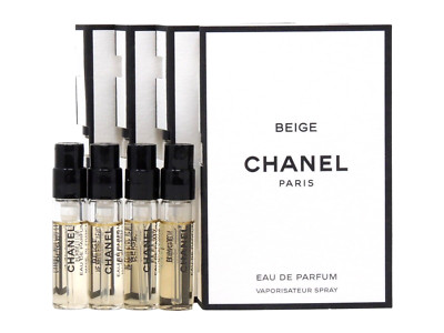 CHANEL BEIGE EDP 1.5ml .05fl oz x 4 PERFUME SPRAY SAMPLE VIALS