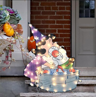 36 Inch Peanuts Halloween Lucy and Snoopy Bobbing for Apples LED Halloween Decor