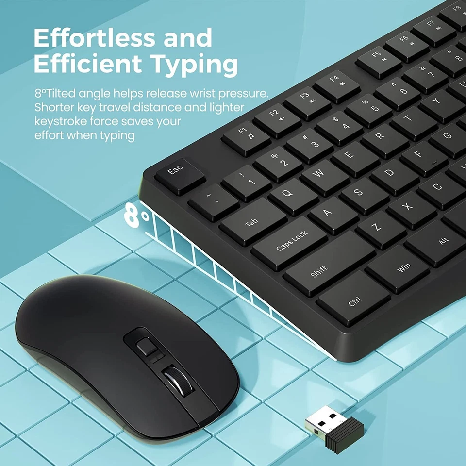 Wireless Keyboard and Mouse Combo - Plug-and-Play 2.4G - 3 DPI Adjustable - Image 4 of 4