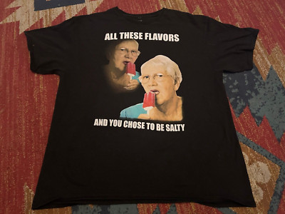 Mens XL Grandma All these flavors and you choose salty comedy T-Shirt Black