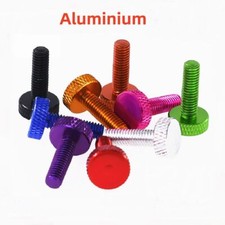 Aluminium Knurled Thumb Screw Flat Head Thumbscrew Bolt coloured Inch 6 -32X5 20