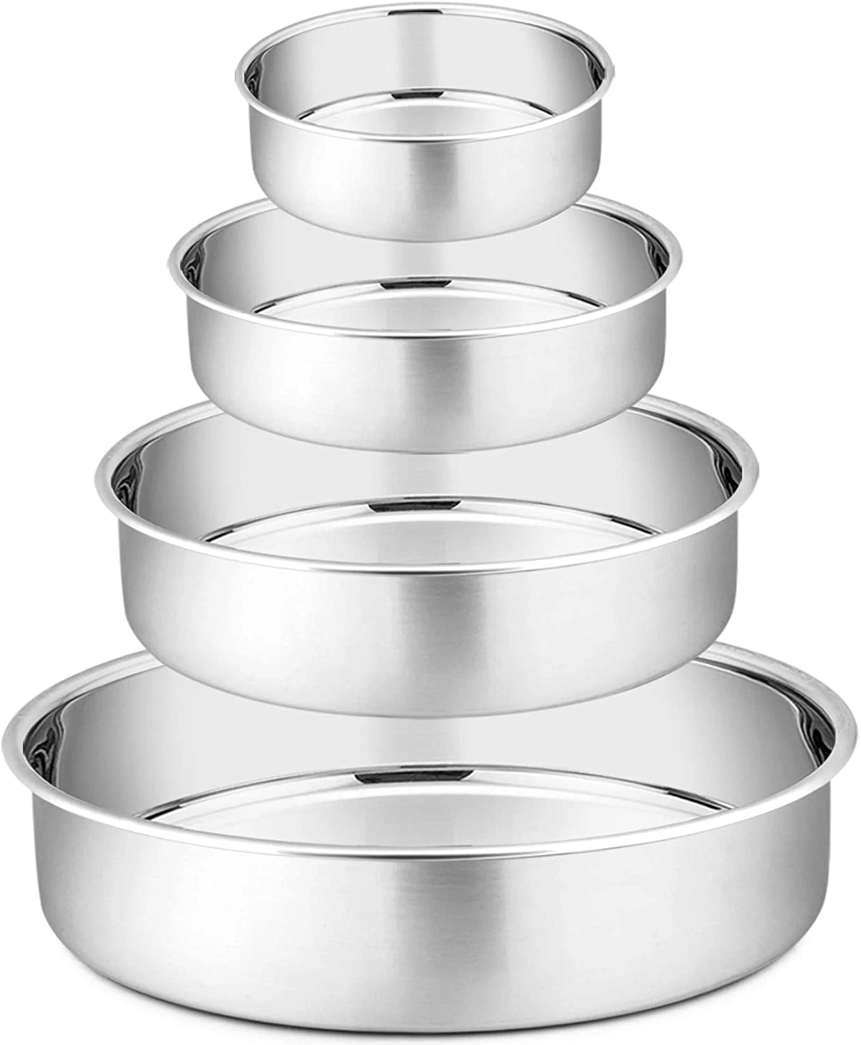 Cake Pan Set - 4”, 6”, 8”, 9.5 4 Piece round Baking Cake Pans Tin Stainless Stee